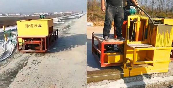 現(xiàn)澆路肩攤鋪機(jī),路肩機(jī)施工現(xiàn)場(chǎng)